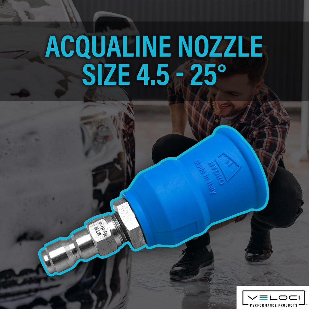 MTM Hydro Acqualine Nozzle Tip showing 25-degree spray angle