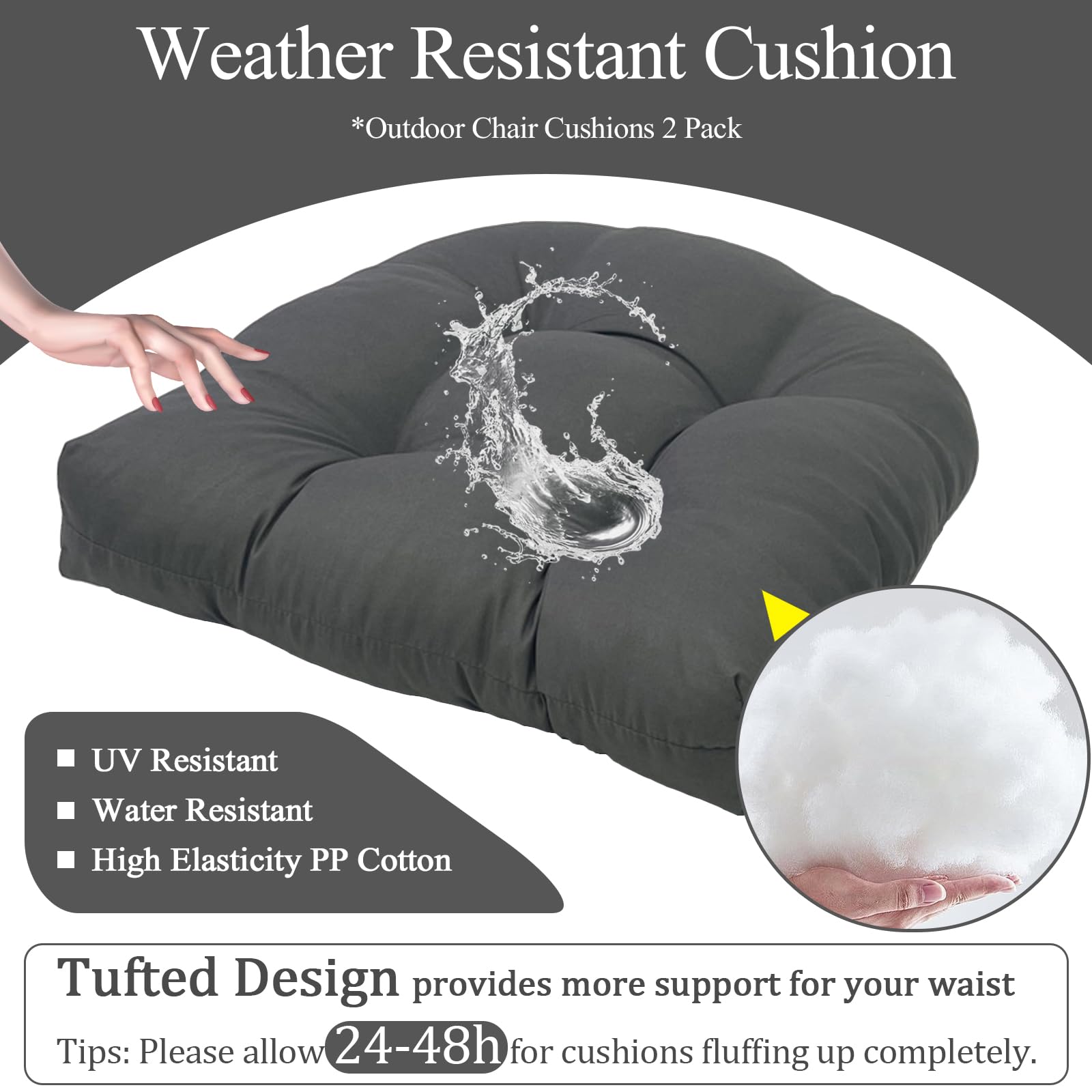 MTMR Outdoor Chair Cushion set arranged on outdoor furniture