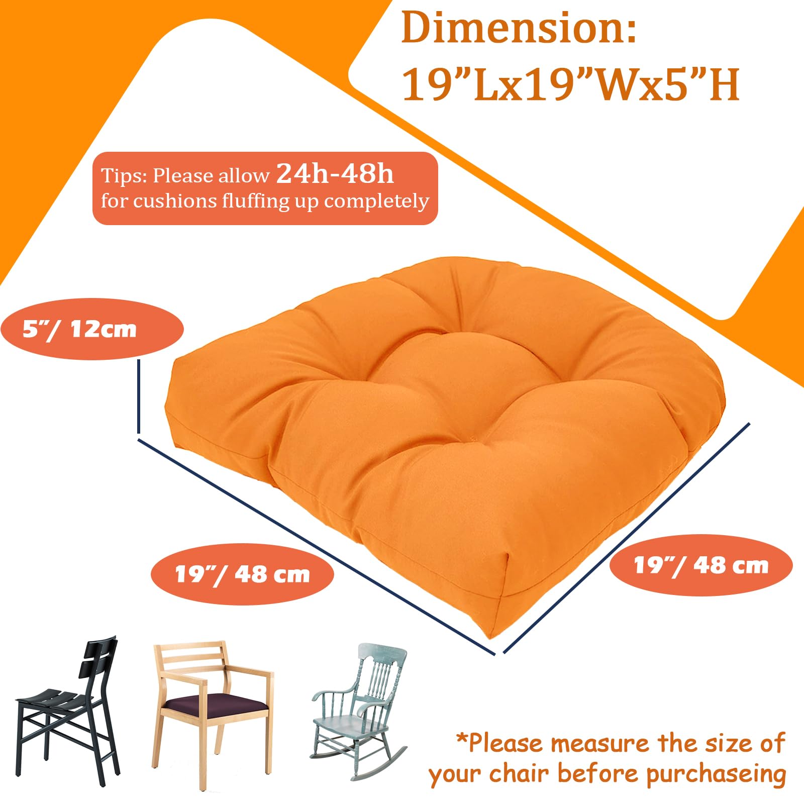 MTMR outdoor chair cushion side view showing thickness