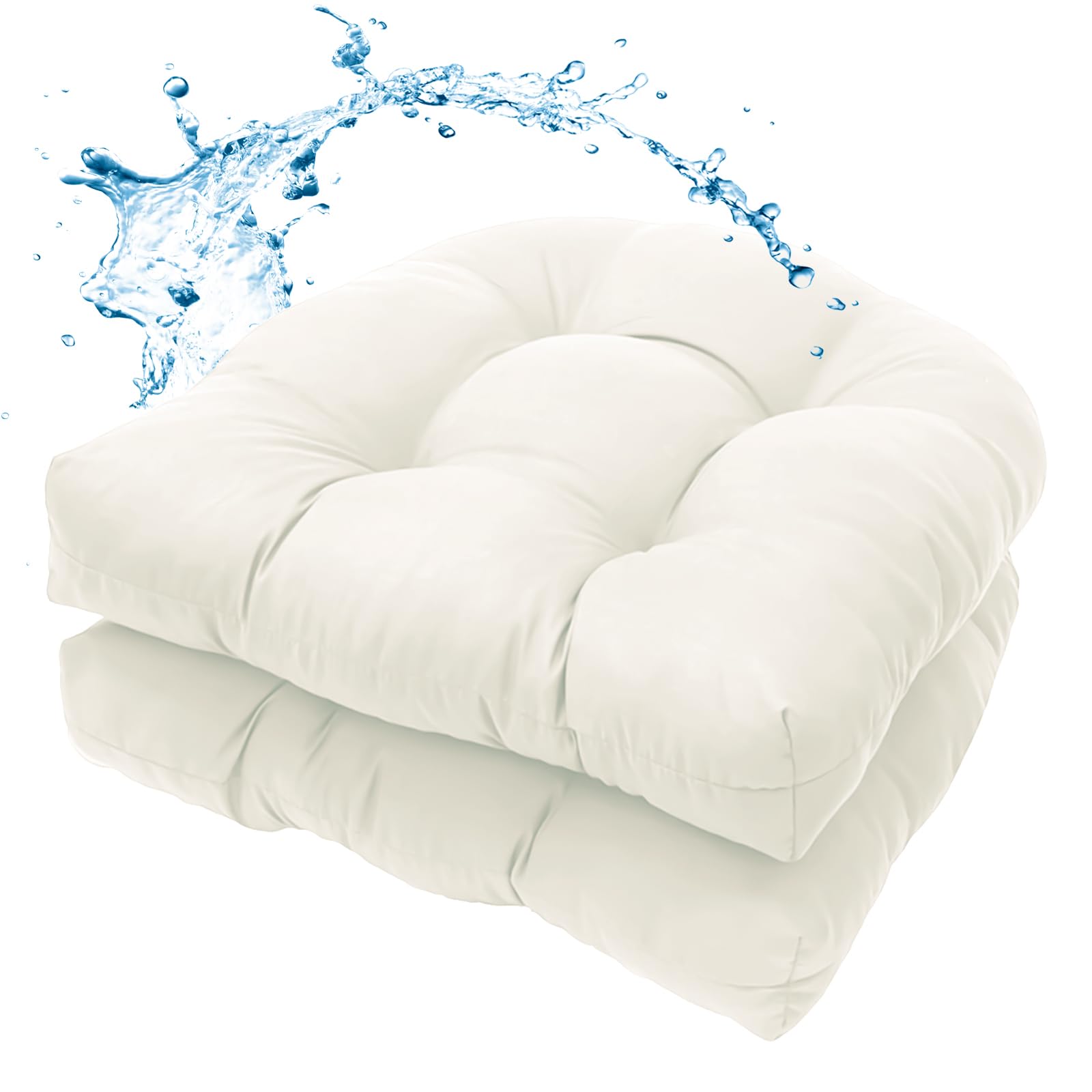 MTMR Outdoor Chair Cushions beige set of 2 front view