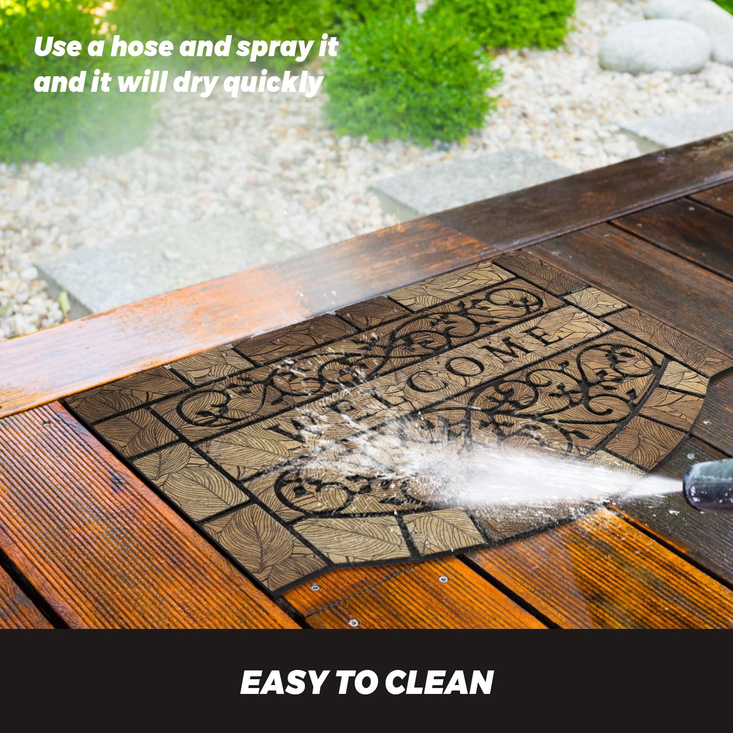 MTOUOCK doormat with leaves design