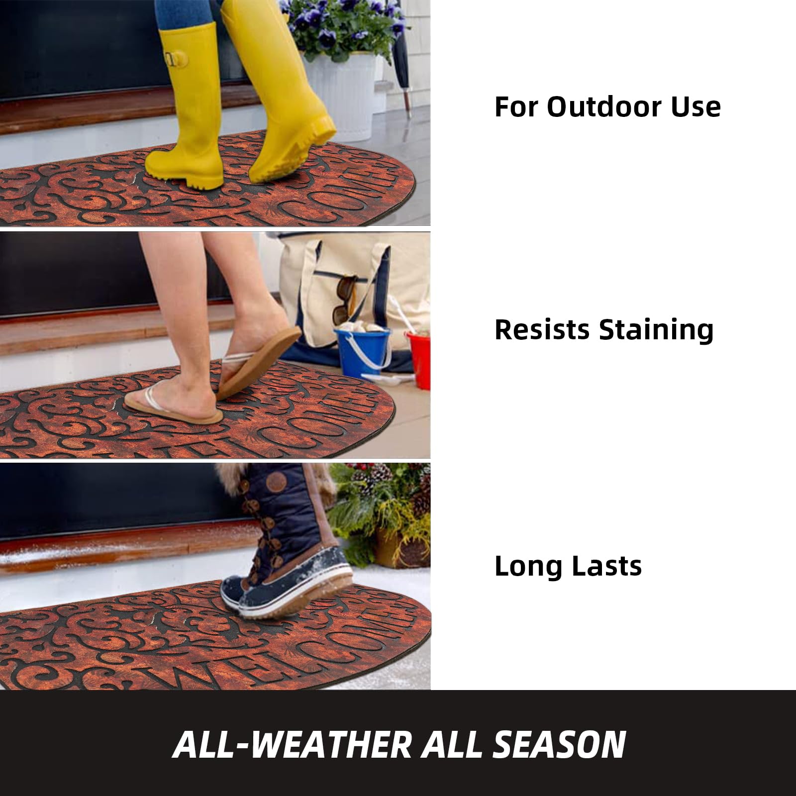 MTOUOCK Heavy Duty Welcome Mat 47x22 in outdoor setting
