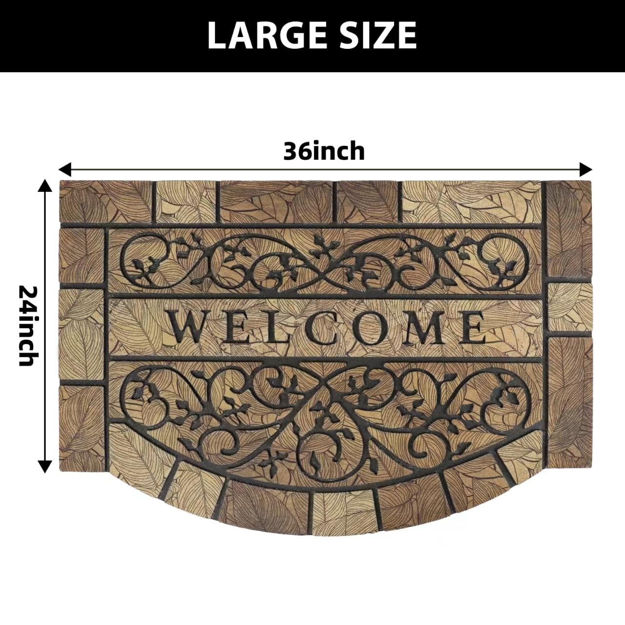 MTOUOCK welcome mat showing rubber backing