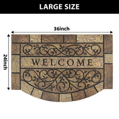 MTOUOCK welcome mat showing rubber backing