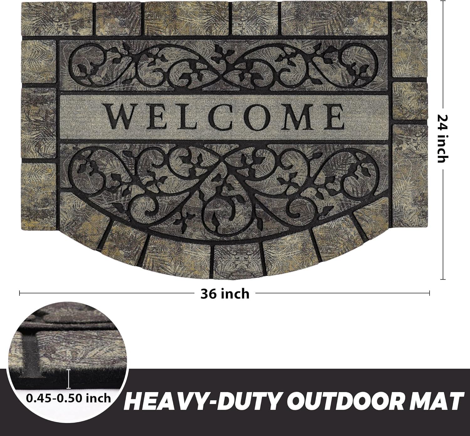 MTOUOCK welcome mat with unique patterned grooves