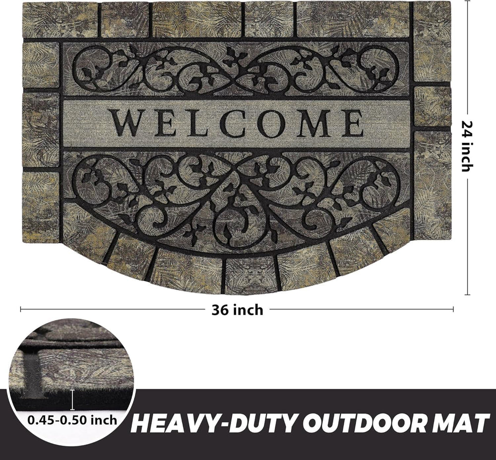 MTOUOCK welcome mat with unique patterned grooves