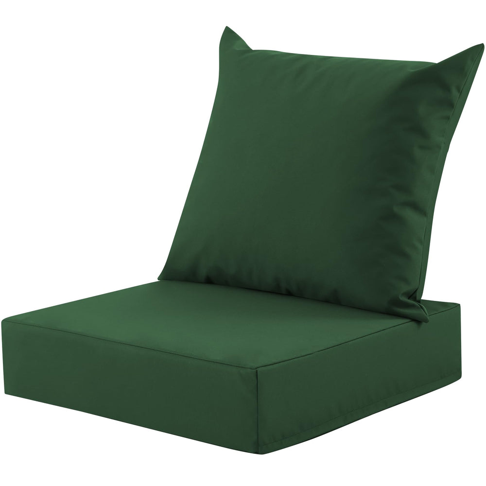 MuaMelop Outdoor Deep Seat Cushion Set front view in forest green