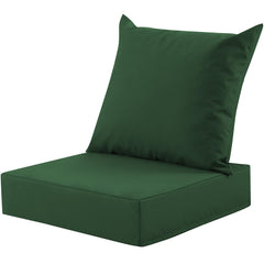 MuaMelop Outdoor Deep Seat Cushion Set front view in forest green
