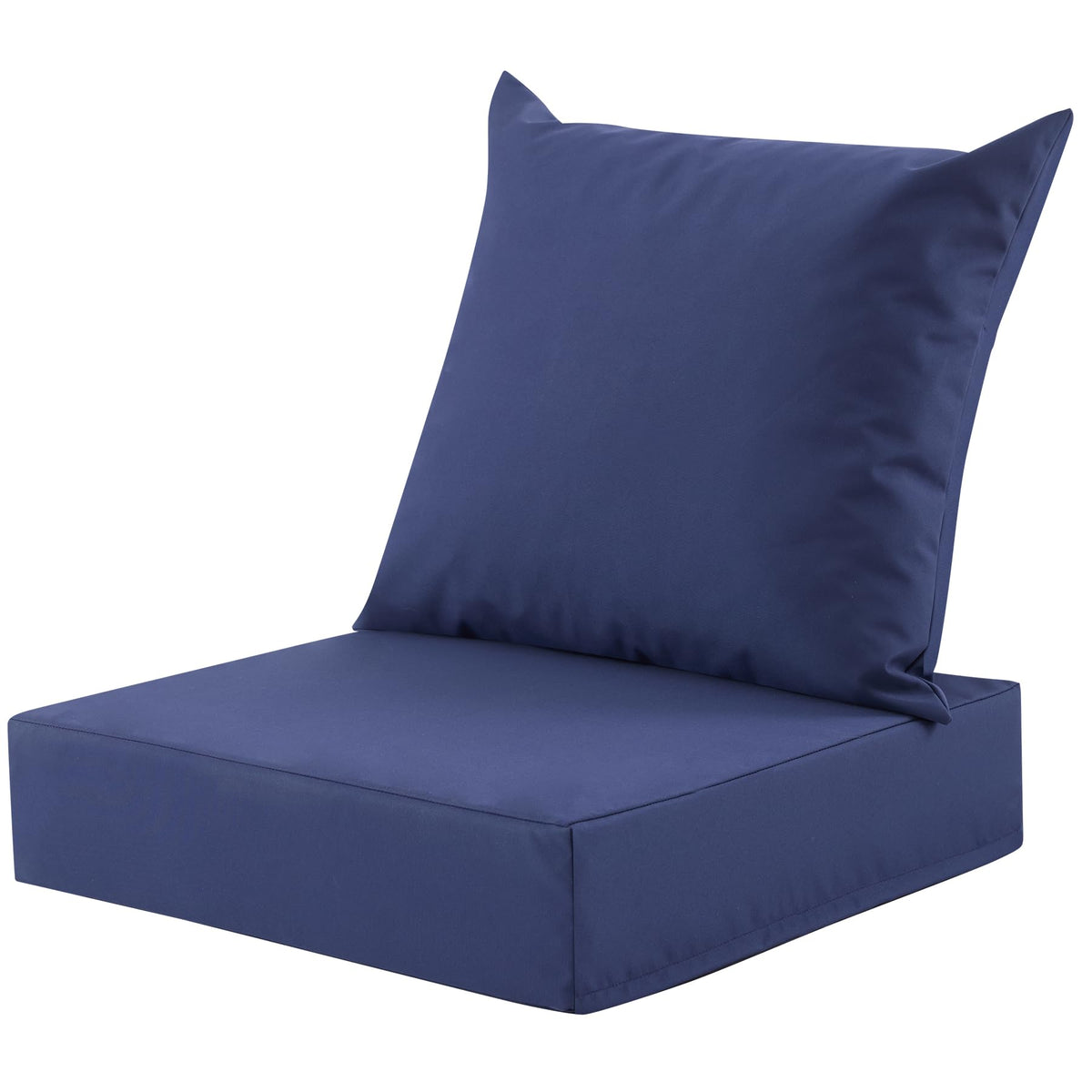 MuaMelop Outdoor Deep Seat Cushion Set front view in Navy Blue