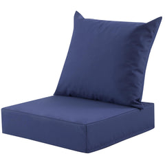 MuaMelop Outdoor Deep Seat Cushion Set front view in Navy Blue