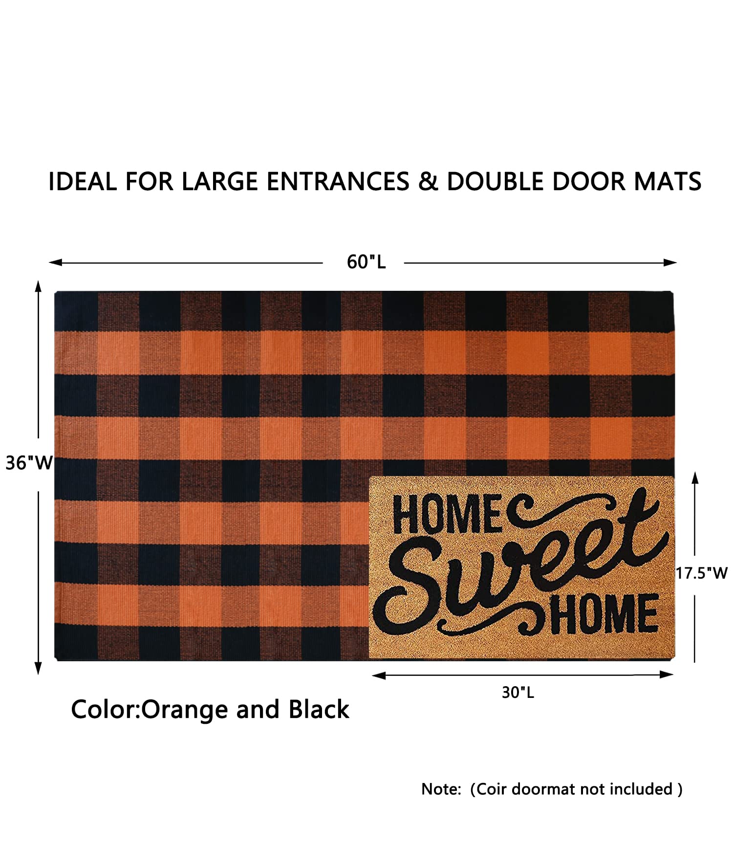 MUBIN Buffalo Plaid Rug with autumn decorations