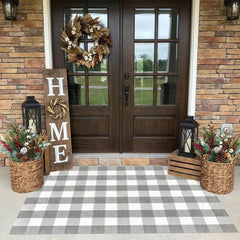 MUBIN Cotton Rug in a cozy living room setting