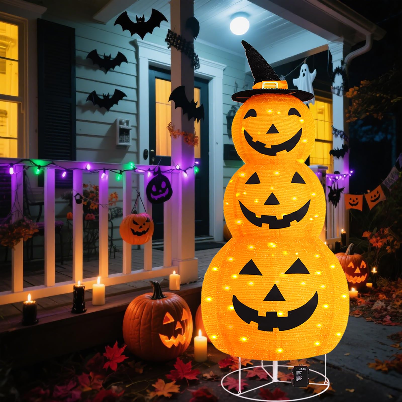 MUBUZAN pumpkin showing different light modes