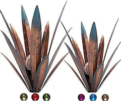 Muciwa metal agave sculpture side view showcasing unique design