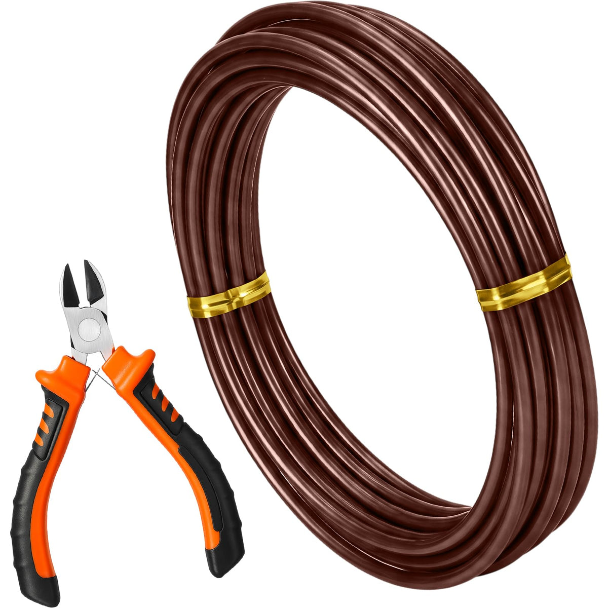 Mudder Bonsai Training Wire 4mm brown roll with wire cutter