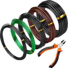 Mudder Bonsai Training Wire Set with Cutter, 5 Rolls, Classic