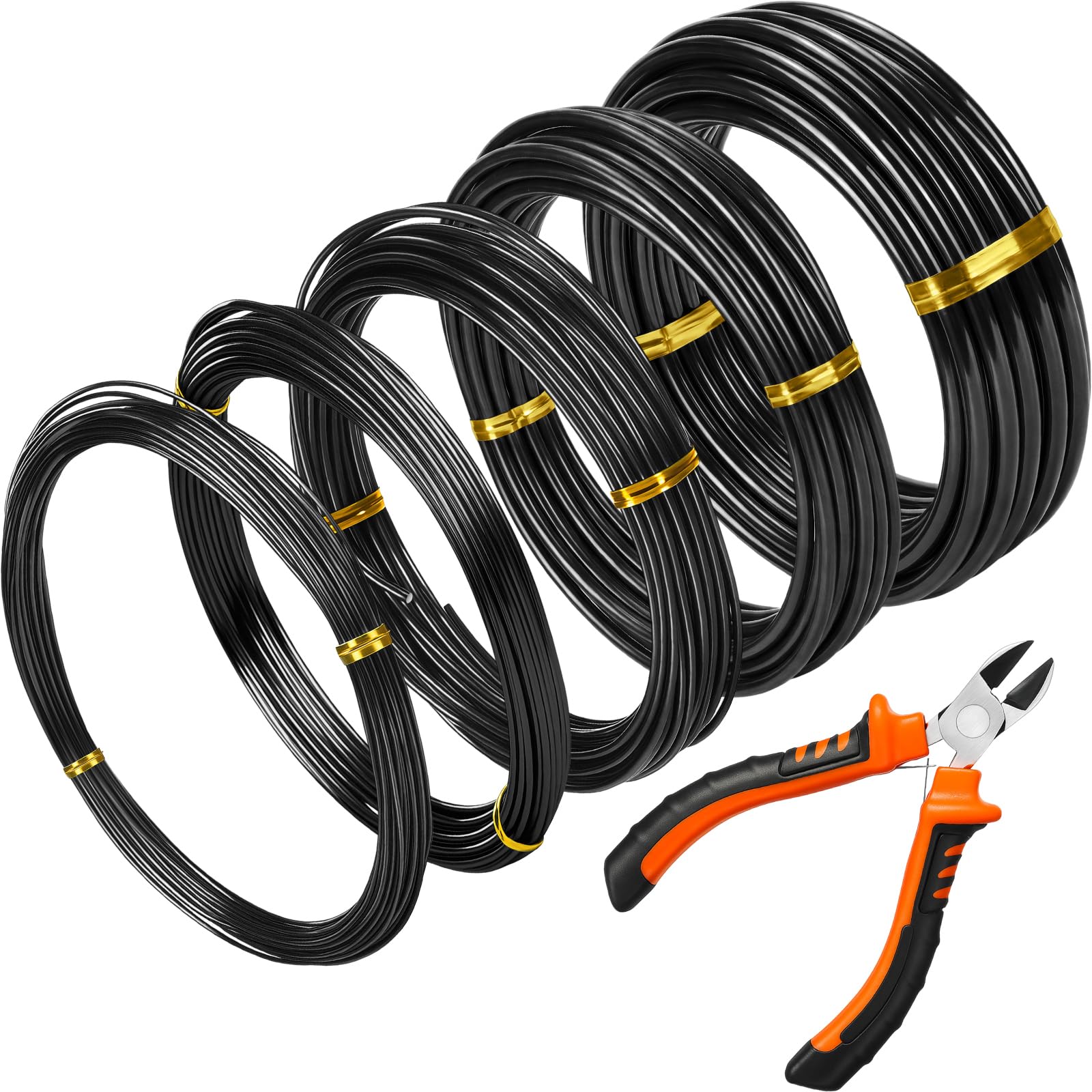 Mudder Bonsai Training Wire Set with wire cutter and 5 rolls