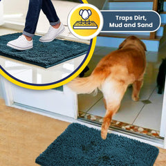 Muddy Mat Atlantic Green Microfiber Door Mat close-up showing texture
