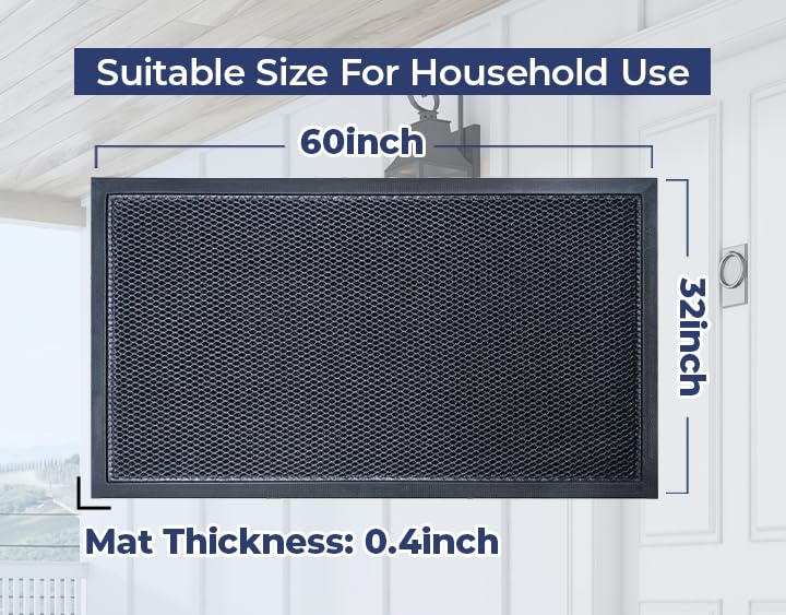 Muddy Mat Heavy-Duty Quick-Dry Floor Mat black dimensions display
