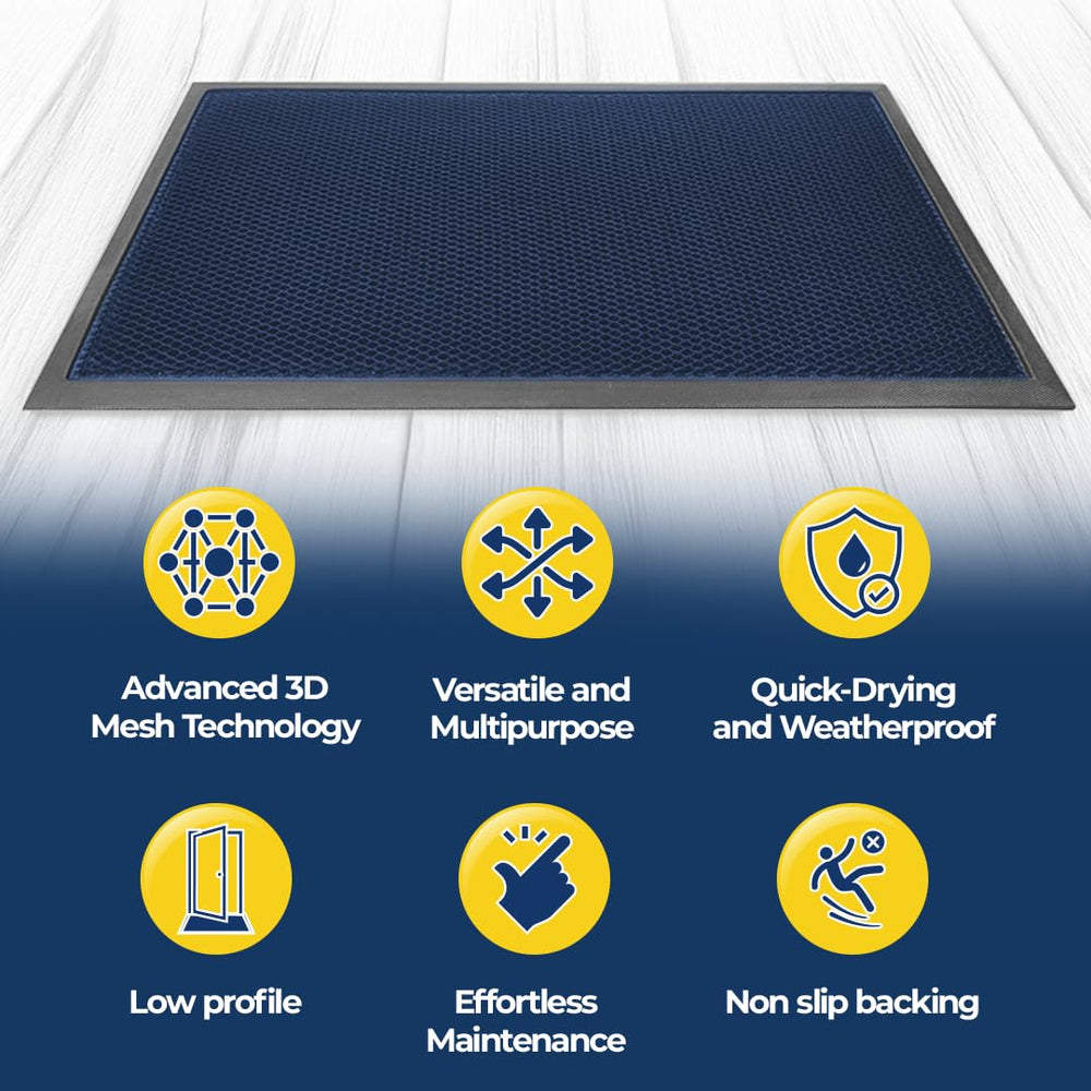 Muddy Mat Meshy Mat blue rinsing with hose