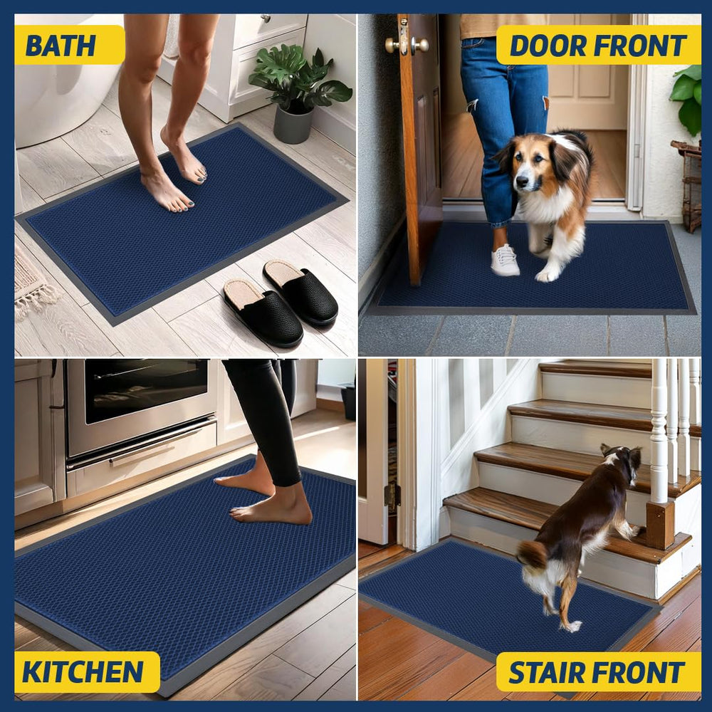 Muddy Mat Meshy Mat blue under door