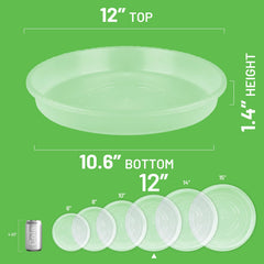 MUDEELA 12-inch clear plastic plant saucer side view