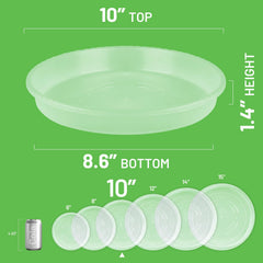 MUDEELA Clear Plant Saucer 10 Inch side view