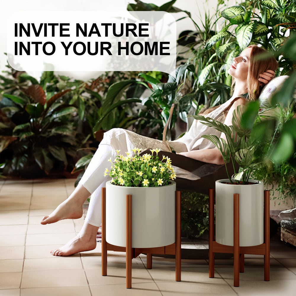 MUDEELA Plant Stand displaying two different pot sizes