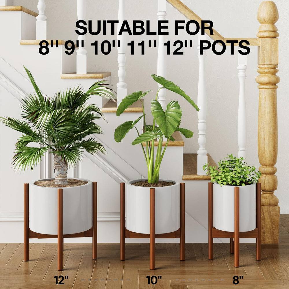MUDEELA Plant Stand holding a plant pot with greenery
