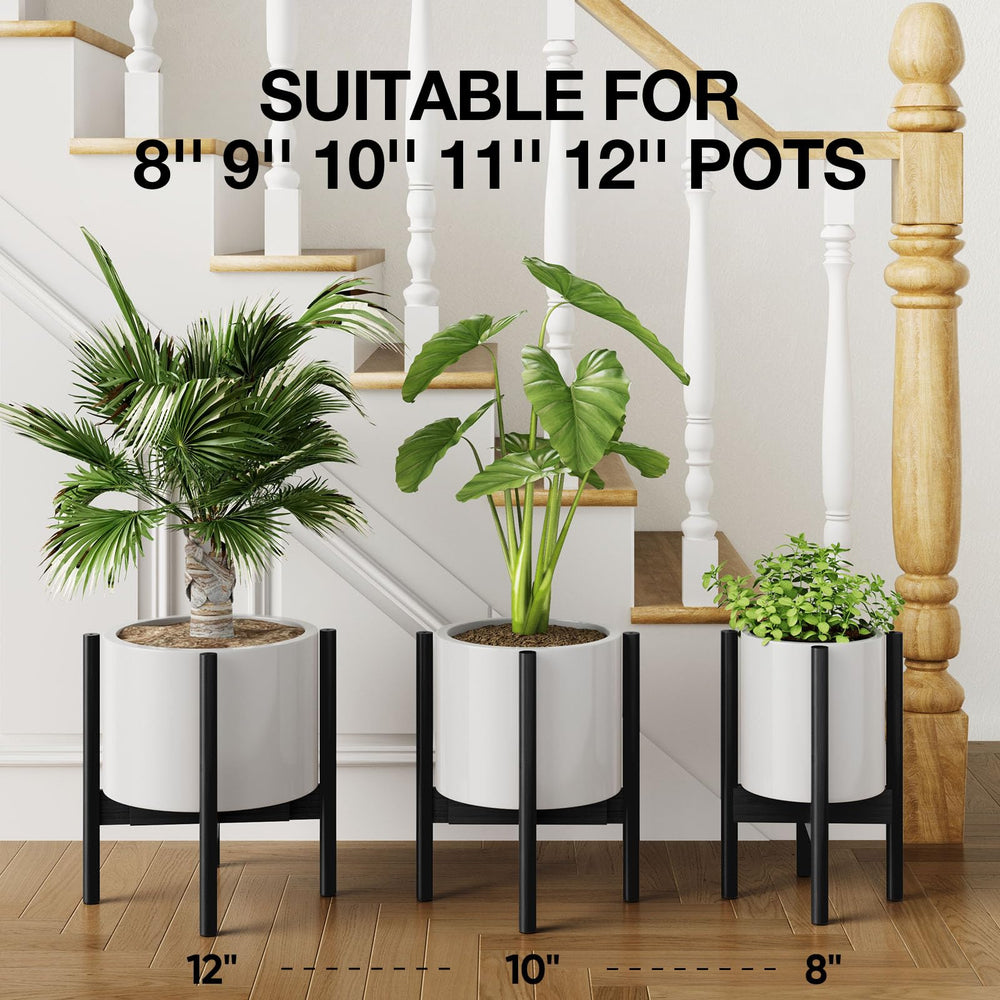 MUDEELA Plant Stand in a living room setting with plants