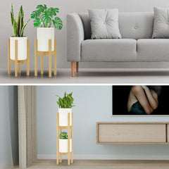 MUDEELA plant stand with decorative plants in a living room