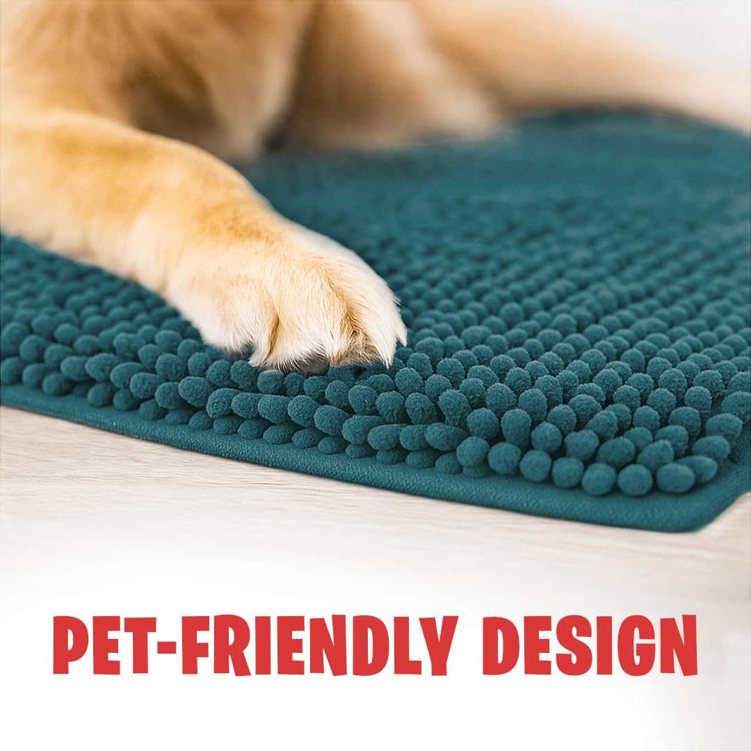MUDGUARD MAT Dog Door Muddy Mat Atlantic Blue rolled up