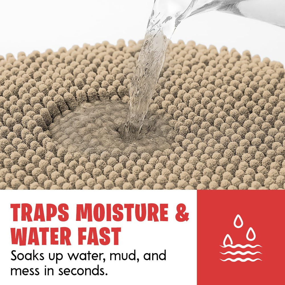 MUDGUARD MAT Dog Door Muddy Mat beige at entryway