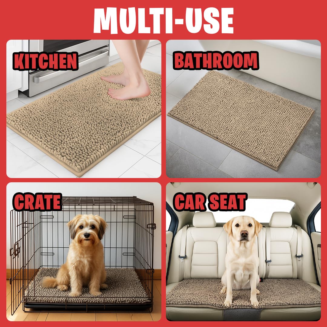 MUDGUARD MAT Dog Door Muddy Mat beige corner detail