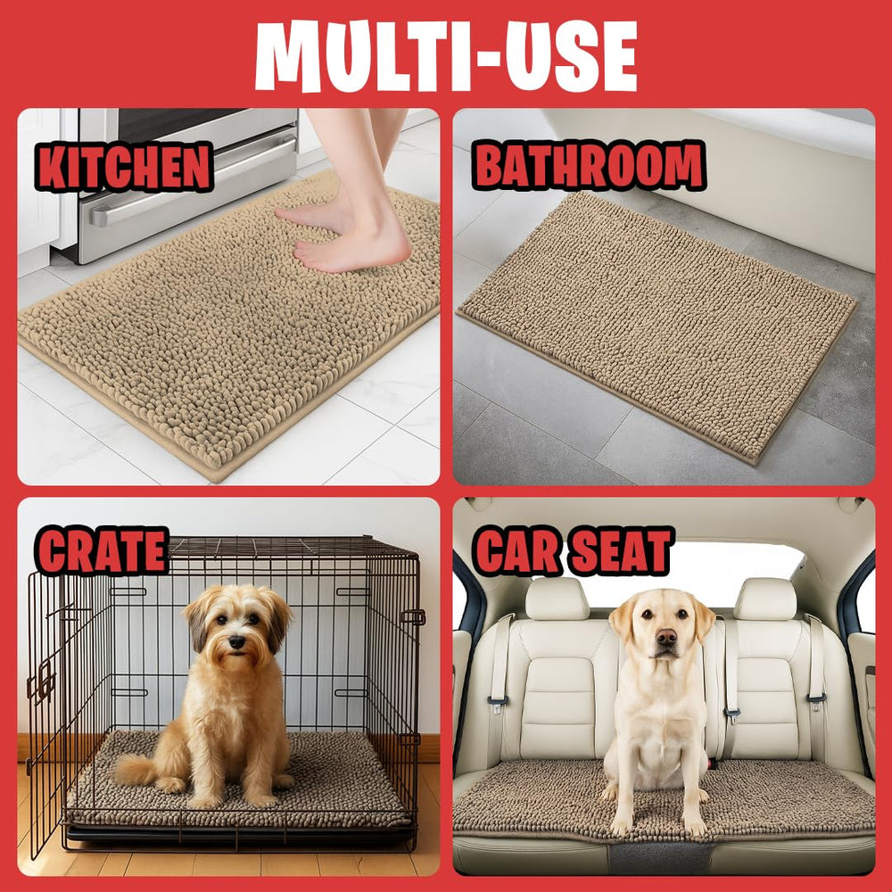 MUDGUARD MAT Dog Door Muddy Mat beige corner detail