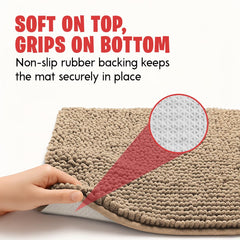 MUDGUARD MAT Dog Door Muddy Mat beige in laundry room