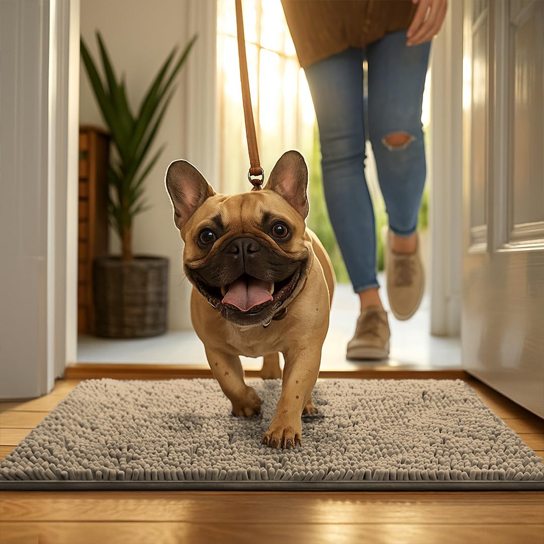 MUDGUARD MAT Dog Door Muddy Mat beige in pet area