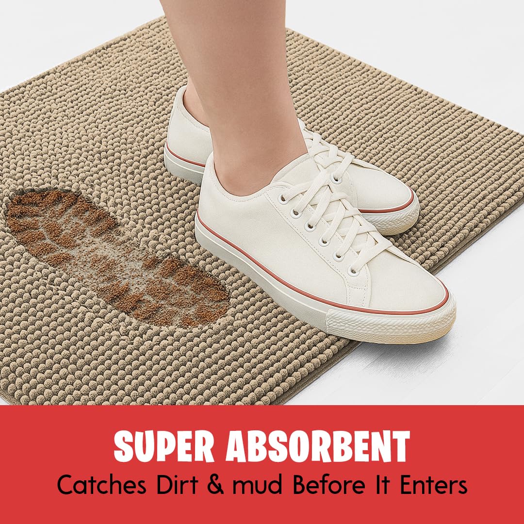 MUDGUARD MAT Dog Door Muddy Mat beige with texture close-up
