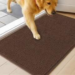 MUDGUARD MAT Dog Door Muddy Mat front view, chocolate brown