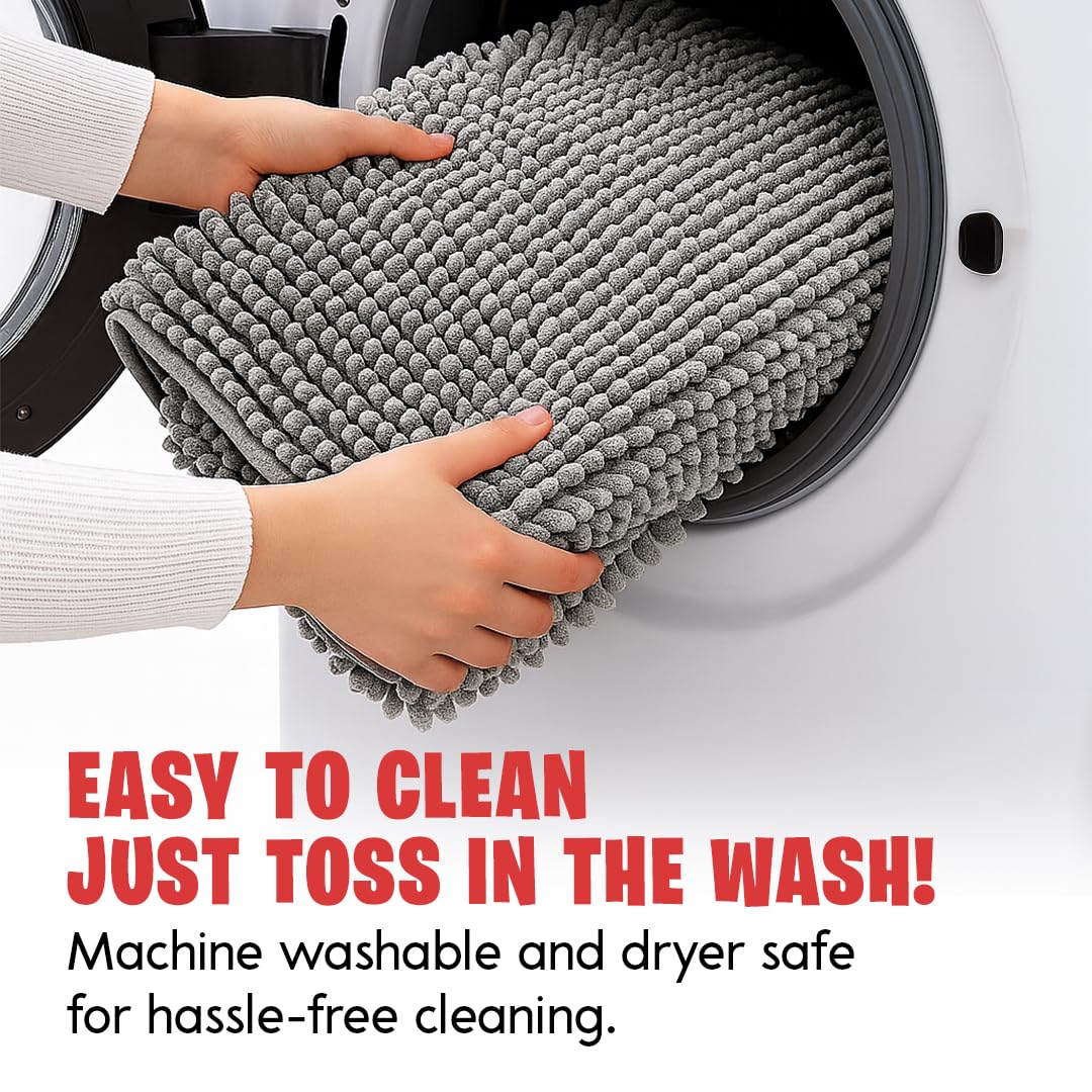 MUDGUARD MAT Dog Door Muddy Mat Grey in entryway