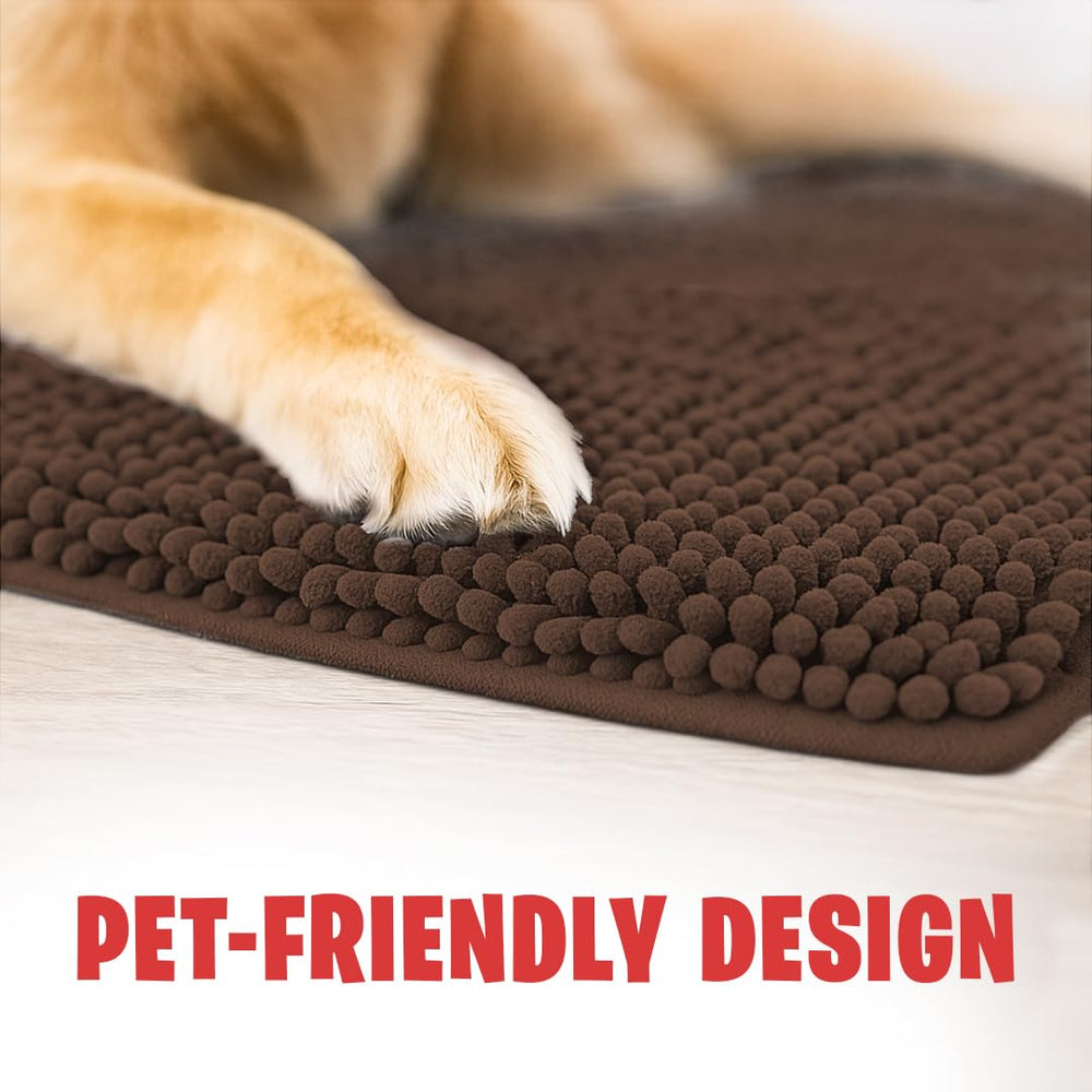 MUDGUARD MAT Dog Door Muddy Mat in a living room setting