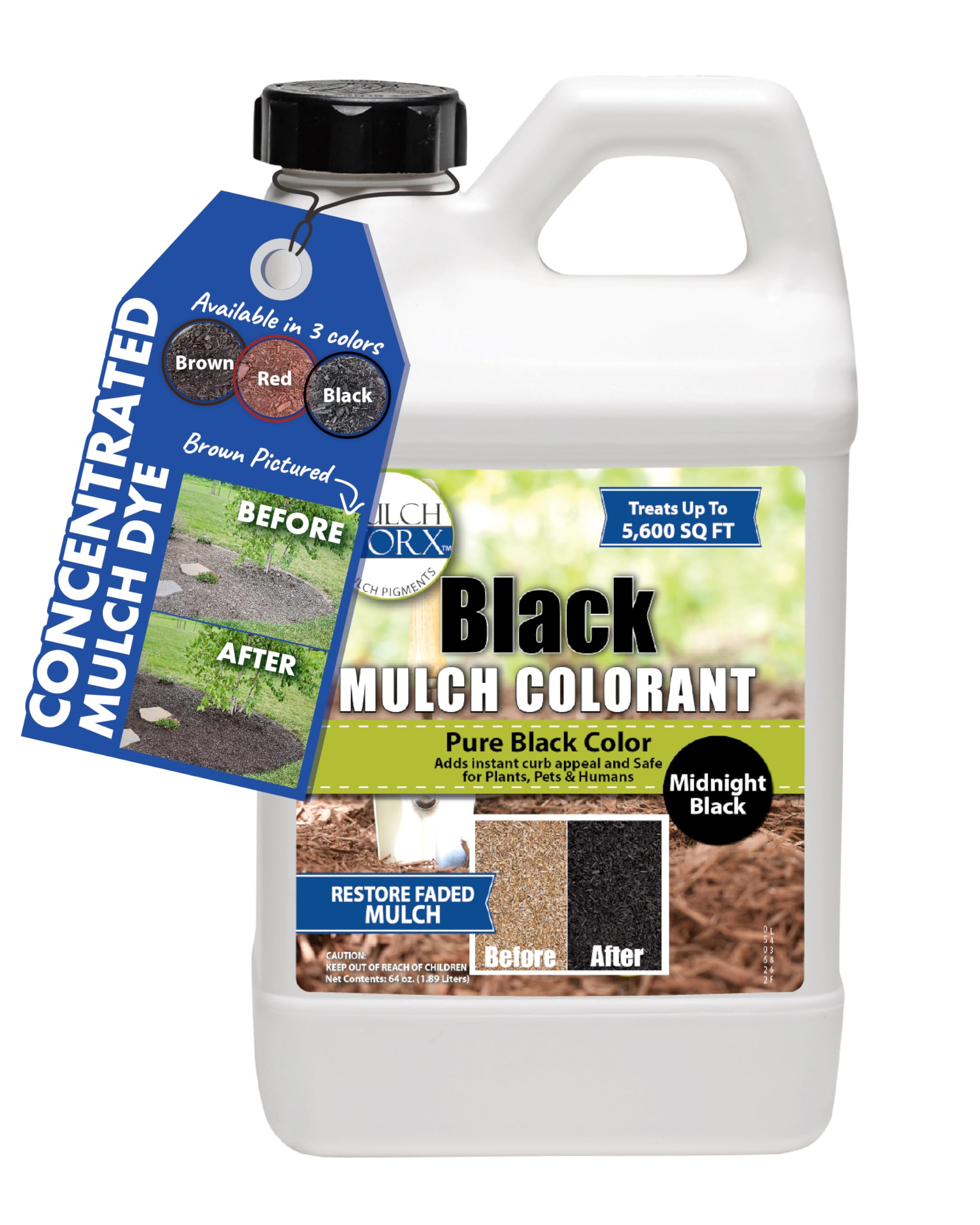 Mulch Worx Black Mulch Color Concentrate half gallon bottle front view