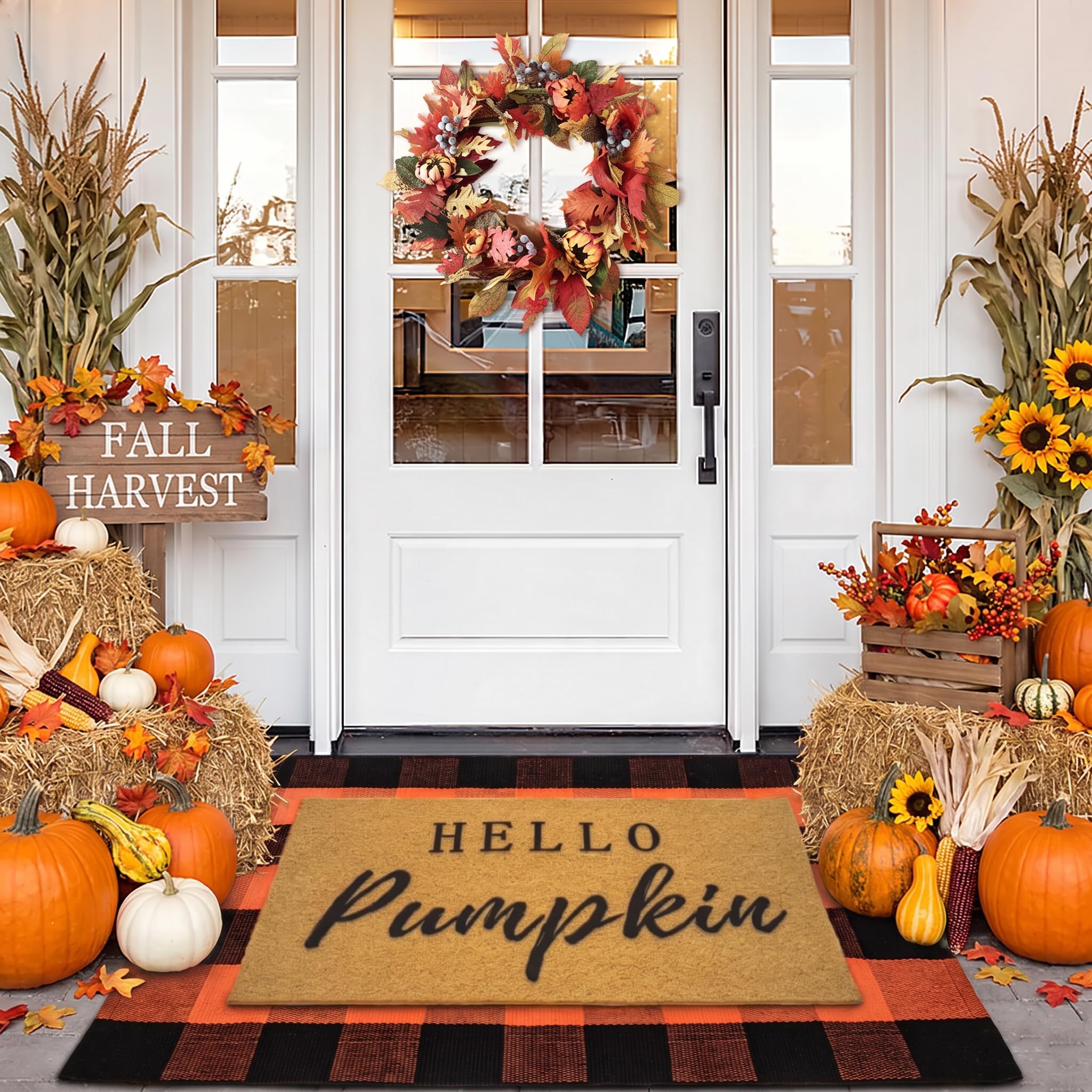 Multi-colour design of the fall door mats