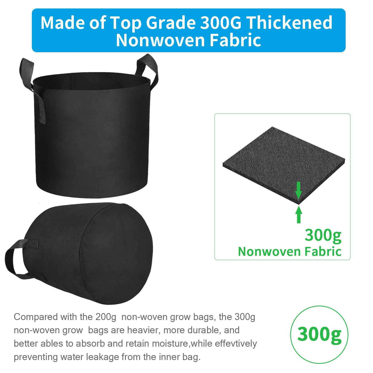 Multiple ADORMA grow bags showcasing plant growth