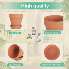 Multiple CUZZME terracotta pots on a garden table