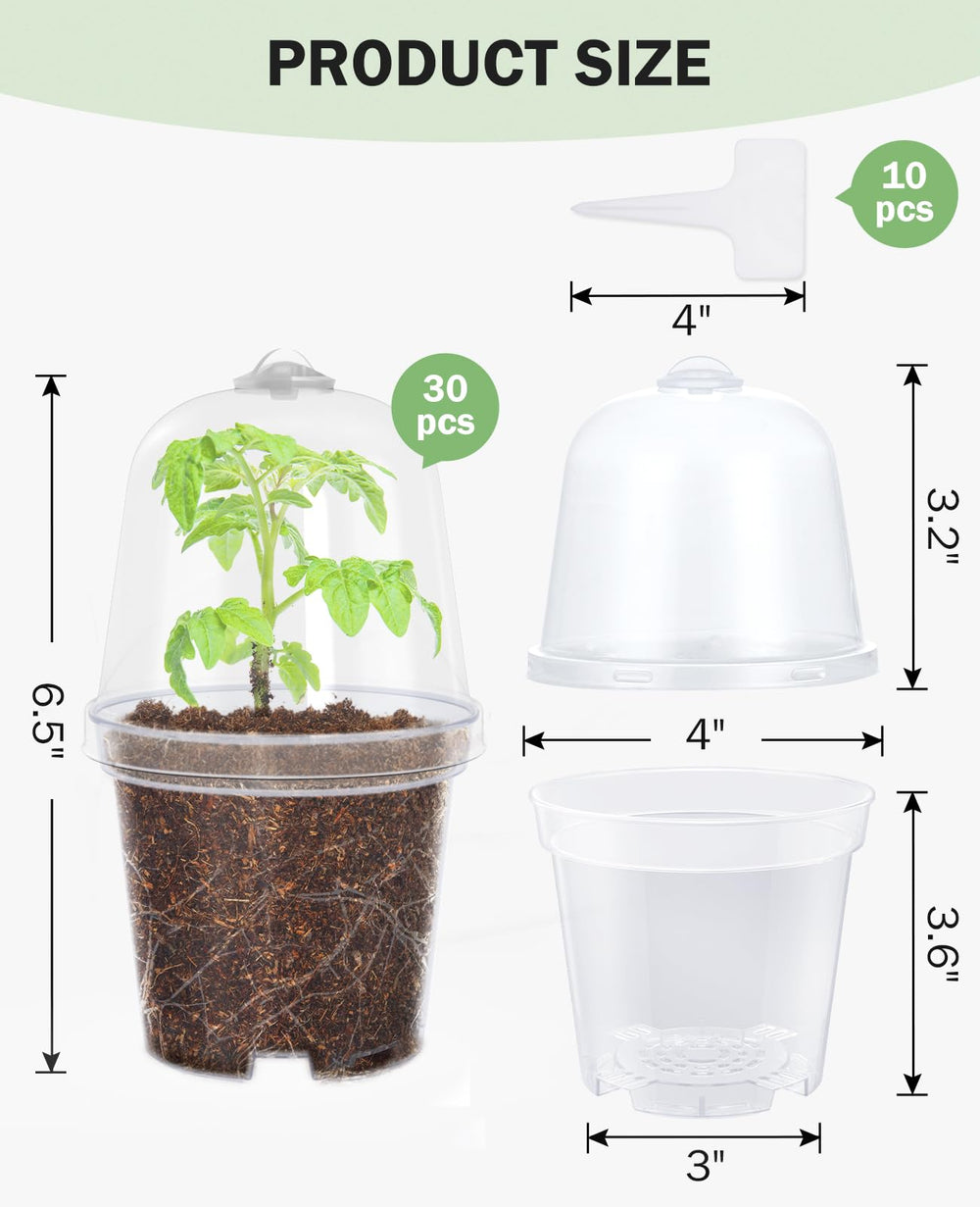 Multiple homenote nursery pots in garden setting