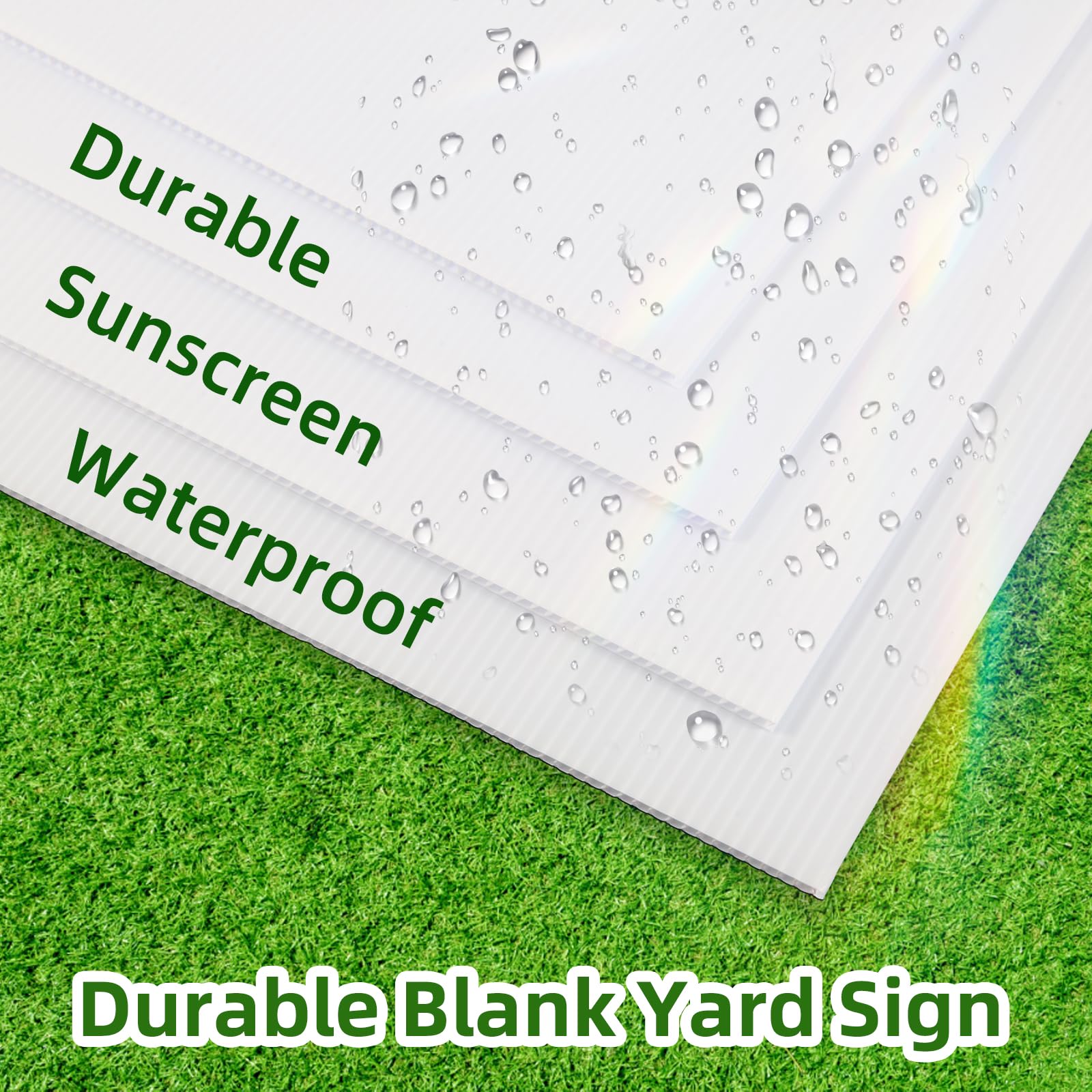 Multiple ONEXIZ Blank Yard Signs displayed outdoors