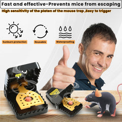 Multiple RGBRW Mouse Traps set up in a garden