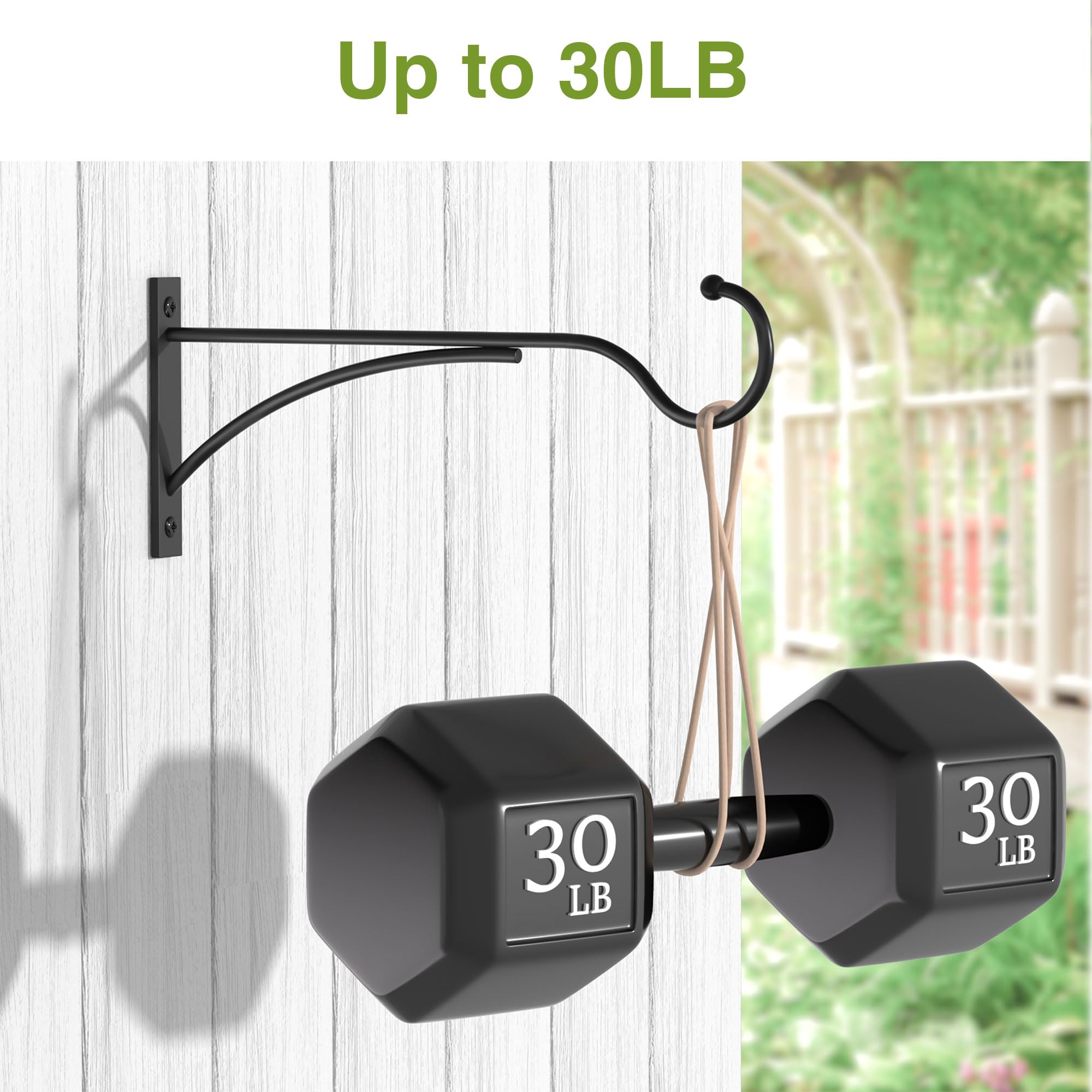 multiple saffruff plant hanger hooks displayed together in a garden setting