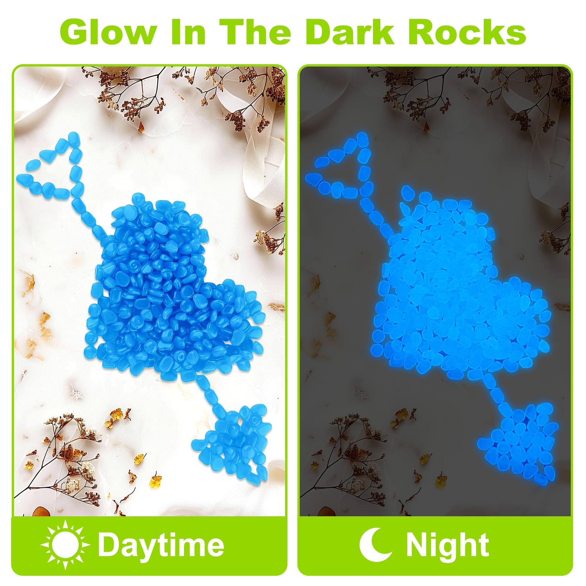 Multiple shapes of Kaiyuan Dynasty glow in the dark stones displayed outdoors